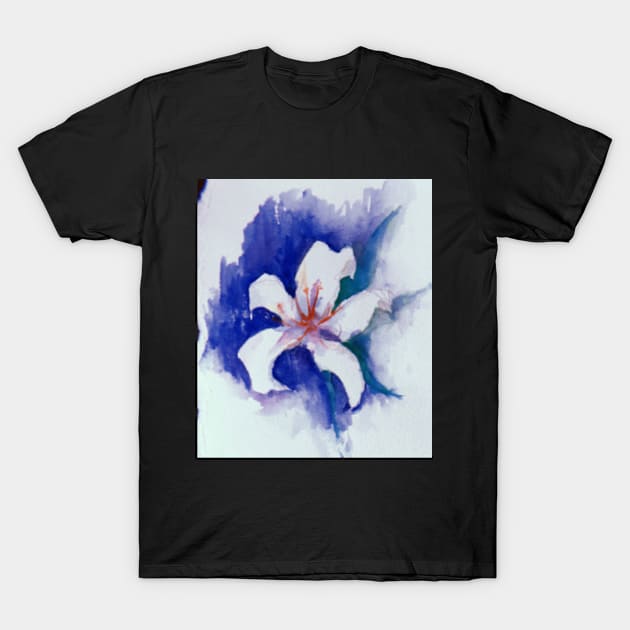 White Lily Flower-Fleur de lis T-Shirt by iluvu